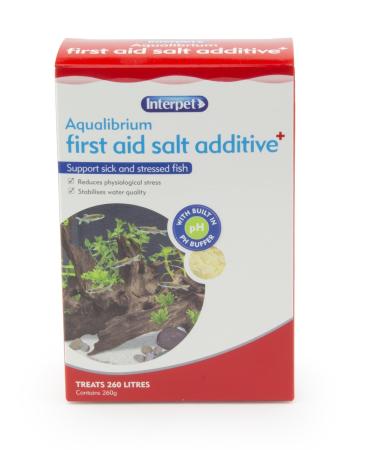 Interpet Aqualibrium First Aid Salt Additive Tonic Treatment Support Sick and Stressed Aquarium Fish pH Buffer 260 g 260g