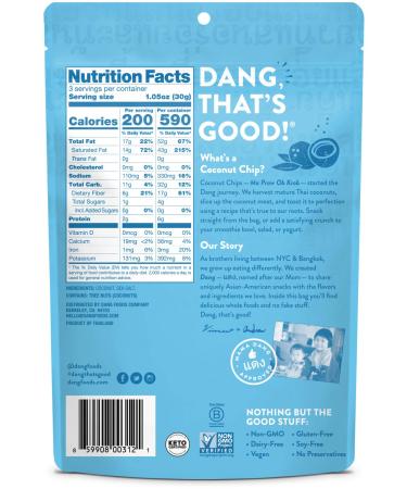 Dang Coconut Chips Lightly Salted 3.17 oz | Healthy Snack | Gluten-Free - Buy Online on SooperMarket.com