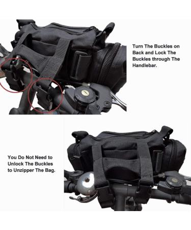 BraveHawk OUTDOORS Bike Handlebar Bag - Water Resistant 900D Nylon Oxford Waist Bag for Cycling - Black Medium - Buy Online on SooperMarket.com