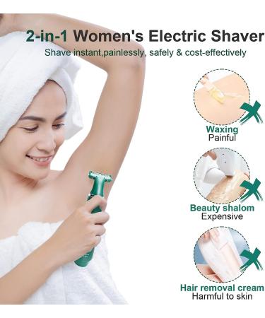 FINTOZER Electric Shaver for Women - Cordless Razor for Pubic Hair & Body, Rechargeable Trimmer with 3 Heads & Combs - Wet/Dry Use - Buy Online on SooperMarket.com