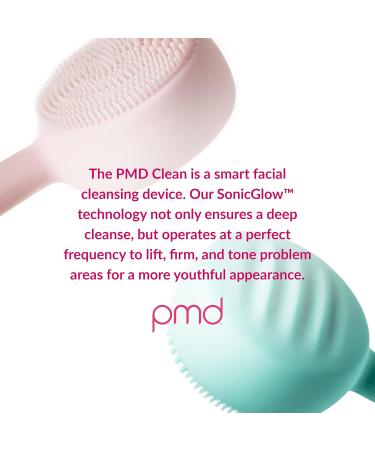 PMD Clean | Smart Facial Cleansing Device - Silicone Brush Anti-Aging Massager Waterproof & SonicGlow Technology for Clear Skin & Pore Reduction - Buy Online on SooperMarket.com
