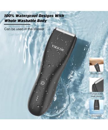 Vikicon Intimate Razor for Men - IPX7 Waterproof Body Hair Trimmer with Anti-Cut Ceramic Blade & Charging Station | Buy Internationally - Buy Online on SooperMarket.com