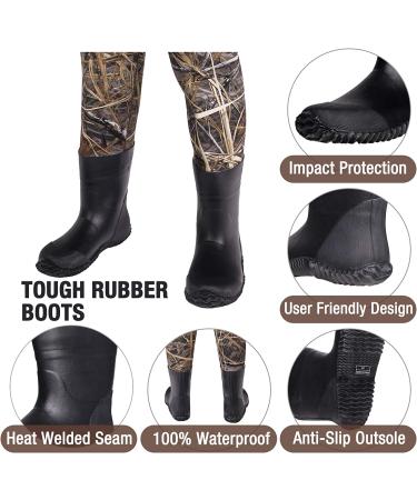 HISEA Kids Neoprene Chest Waders with Insulated Boots - Brown | Duck Hunting Waders for Boys & Girls Ages 6/7 - Buy Online on SooperMarket.com