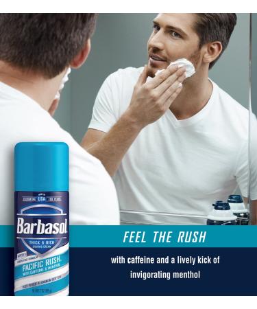 Barbasol Pacific Rush Shaving Cream with Caffeine & Menthol - 7 oz | Thick & Rich Foam for a Refreshing Shave - Buy Internationally - Buy Online on SooperMarket.com