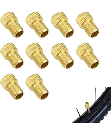 NedFoss 10x Bicycle Valve Adapter - DV & SV (Dunlop & French Valve) to AV (Car Valve) A-gold