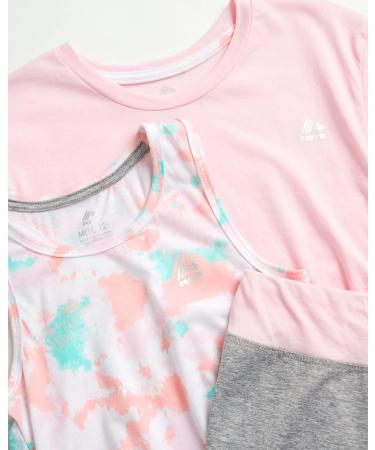 RBX Girls' Pink Be Strong Activewear Set - Short Sleeve Performance T-Shirt, Tank Top, and Capri Leggings (4-12) - Buy Online on SooperMarket.com
