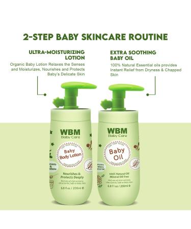 Buy WBM Baby Oil & Lotion Set | 100% Natural Newborn Skin Care with Vitamin E - Moisturizing & Nourishing Essentials - Buy Online on SooperMarket.com