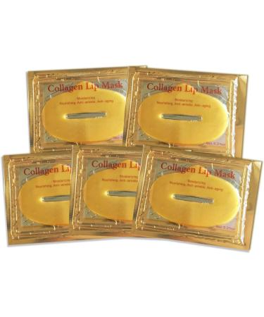 24K Gold Bio Collagen Crystal Face Mask + Eye Mask + Lip Mask Set for Anti-Aging Skin Care (5 pairs) - Buy Online on SooperMarket.com