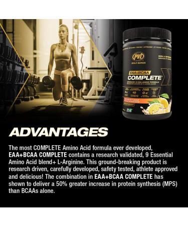 PVL EAA BCAA COMPLETE | Pre Intra or Post Workout EAA/BCAA with L-Arginine Amino Acid Supplement Keto Friendly 369 g (30 servings) Gold Medal Grape - Buy Online on SooperMarket.com