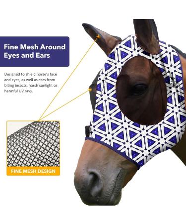 Harrison Howard Super Comfort Stretchy Fly Mask | Large Eye Space | UV Protection & Breathability | Magic Prism Kaleidoscope Color - Buy Online on SooperMarket.com