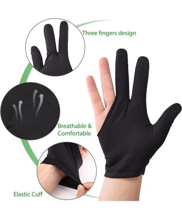 TOBWOLF 20PCS Pool Gloves - Nylon 3 Fingers Billiard Gloves for Left & Right Hand - Breathable Elastic Cue Gloves for Men and Women - Buy Online on SooperMarket.com