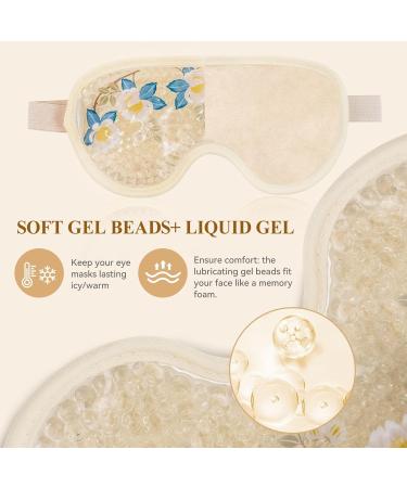 Camellia Cooling Gel Eye Mask Set - Reusable Cold/Hot Compress for Puffiness, Migraine, Dark Circles - 4 PCS - Buy Online on SooperMarket.com