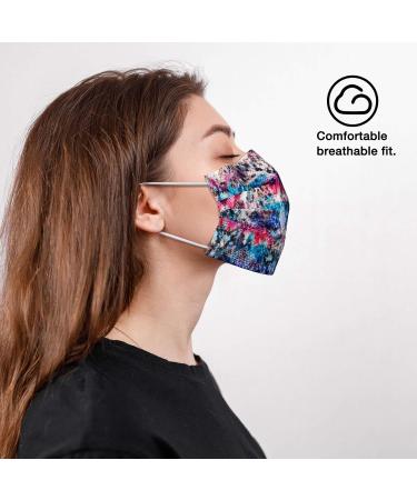 NU R Tie Dye Disposable Face Mask 3 Ply with Filter Layer - 10pcs | Elastic Earloop | Retail Sealed Bags | TIE & DYE-006 - Buy Online on SooperMarket.com