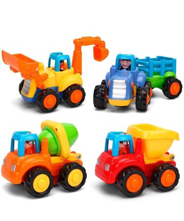 MOONTOY BABY TOOTH AUTO BAGION CONSTRUCTION Vehicles Construction vehicles 4 in a set for children tractor bulldozer tipper & cement mixer 4 pieces