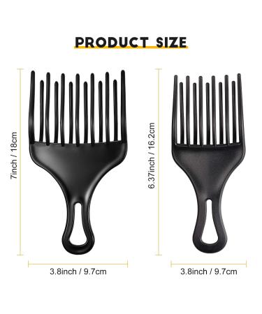 2pc Afro Comb Set - Large & Small Plastic Hair Pick for Detangling, Braid, and Styling - for Women & Men - Buy Online on SooperMarket.com
