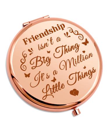 Friendship Gift For Women Best Friend Birthday Gift For Girl Travel Compact Mirror Sister Gift For Friend Big Sister Bestie Long Distance Friendship Gift Pocket Makeup Mirror Wedding Graduation Gift