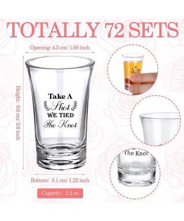Zubebe 72 Pieces 'We Tied the Knot' Acrylic Shot Glasses for Wedding Guests - Bridal Party Favors (9 Styles) - Buy Online on SooperMarket.com