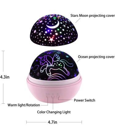 Night Light Kids Star Night Light Projector 2 in 1 Unicorn Toys for Girls 3-8 Year Old Boys Glow in the Dark Stars Unicorn Lamp&Lights Kids Girls Room Decor Christmas Birthday Gifts for 2-9 Year Old Pink - Buy Online on SooperMarket.com