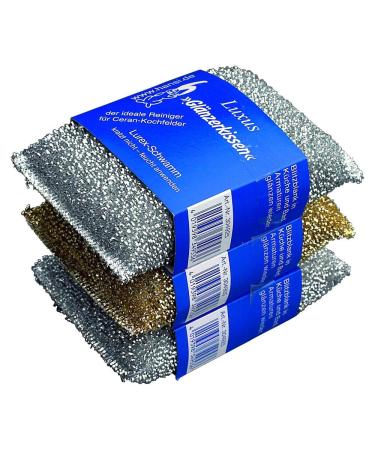 Homiez Gl nzerkissen 3er set-Lurex plaster sponge for stubborn dirt-pot rinsing flush kitchen sponge cleaning sponge anti-scratch sponge sponge sponge sponge sheer sponge Number: 3 pieces