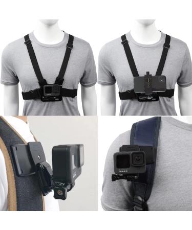 Jamuil's Chest Strap & Backpack Holder with Phone Clip - Action Camera Accessories for GoPro DJI Osmo Insta360 & iPhone 15/13/12 - Buy Online on SooperMarket.com