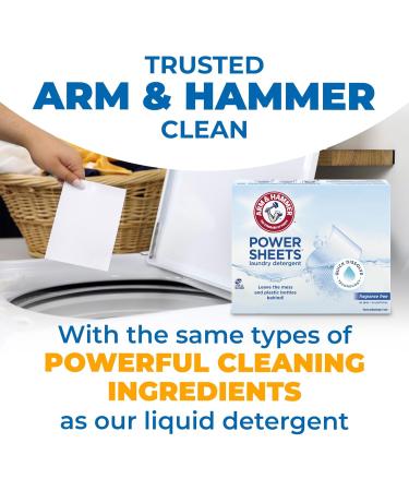 Arm & Hammer Power Sheets Laundry Detergent - Fragrance Free 50ct | Eco-Friendly Efficient Cleaning for 50 Loads - Shop Internationally - Buy Online on SooperMarket.com