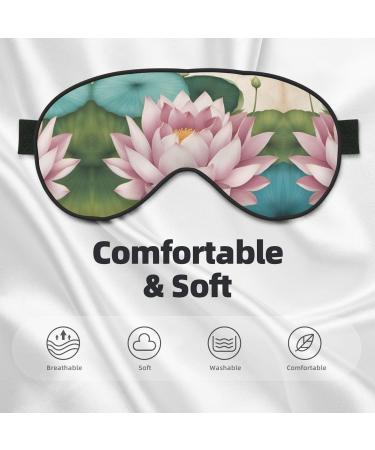SSIMOO Lotus Flower Namaste Eye Mask - Breathable Soft Sleep Patch for Travel & Relaxation - Black - Buy Online on SooperMarket.com