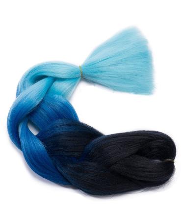 Tess Braids Extensions Blue 60 cm | 5 Pack Jumbo Kanekalon Hair Braids for Box Braids - 100g #48 Blue Ombre - Buy Online on SooperMarket.com