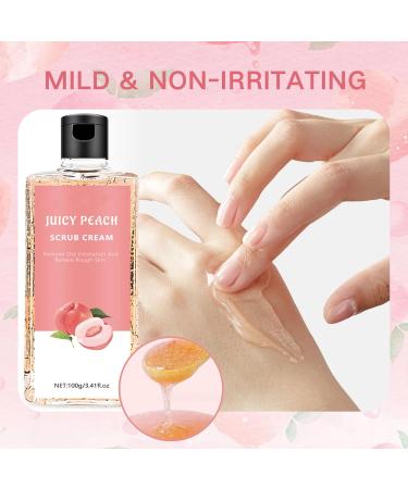 Body Scrub Juicy Peach Body Exfoliator Hand Scrub Exfoliating Scrub Improve Dark Spots Deep Cleansing & Exfoliating for Legs Nourishing and Moisturizing For All Skin Types - Buy Online on SooperMarket.com