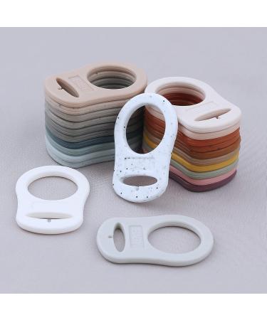 Soft Silicone Baby Pacifier Holder Clip - 5pcs Multi Colors | Free Silicone Adapter Rings - Shop Now! - Buy Online on SooperMarket.com