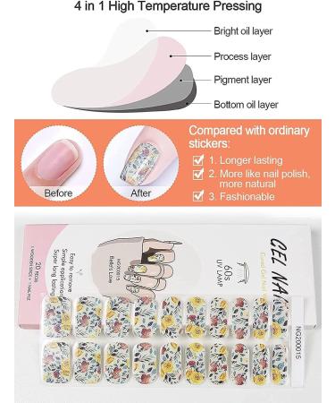 Kalolary 20PCS Gel Nail Polish Strips with File and Stick - Self-Adhesive Wraps for Cured Gel Nails (UV/LED Lamp Required) - Buy Online on SooperMarket.com