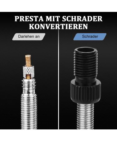 4-Piece Bicycle Valve Adapter Set - DV & SV French Valve Adapters with Sealing Ring for Universal Compatibility - Buy Online on SooperMarket.com