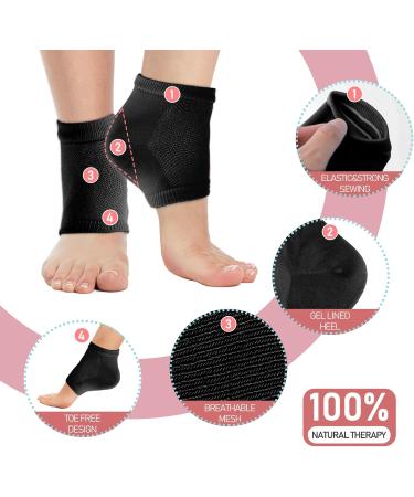 Sibba 4 Pairs Moisturizing Gel Heel Socks Cracked Heel Gel Lined Infused Toeless Spa Socks for Women Soft Cotton Silicone Ventilate Heel Sleeves Open Toe Foot Care Treatment Overnight (Multicolor) 4 Pairs Black+Pink+Gray+Green 4.0 - Buy Online on SooperMarket.com