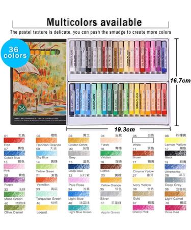 Oil Pastels Set - 36 Assorted Colors Non Toxic Professional Round Painting Pastel Stick for Artists, Beginners, Students, Adults - Drawing Graffiti Art Crayons for Kids - Buy Online on SooperMarket.com