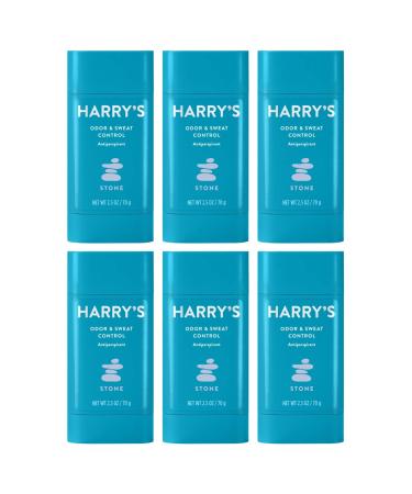 Harry's Deodorant & Antiperspirant - Odor & Sweat Control Antiperspirant for Men - Stone (6 Count) Antiperspirant Stone