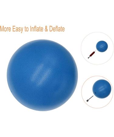 8 Inch Mini Yoga Pilates Ball with Pump - Blue | Core Stability Exercise Ball for Barre Workout and Physical Therapy - Buy Online on SooperMarket.com