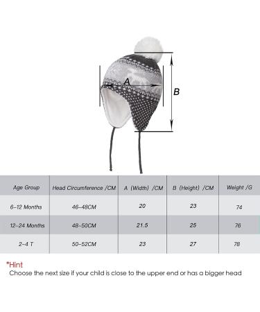 LANGZHEN Toddler Winter Hat with Earflap, Fleece Lined Beanie for Baby Boys and Girls 6-12 Months - Deer-Gray - Buy Online on SooperMarket.com