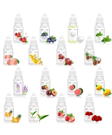 Food Flavoring Oil, 16 Pack Lip Gloss Flavoring Oil, Vanilla Pineapple banana Candy Flavoring for Cooking & Baking, Lip Flavoring Oil for Lip Balm, Water & Oil Soluble Flavoring Oil - .35 Fl Oz (10ml)