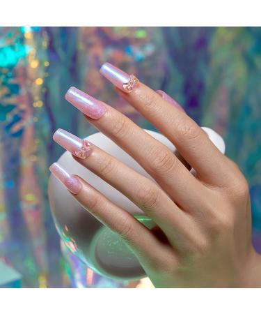 RARJSM Pearl Gel Nail Polish Set 6 Colors Aurora Pink White Green Purple Shimmer Mermaid Shell Glitter Pearlescent Gel Polishes Swirl Thread Effect Gel Soak Off LED UV Curing Requires Home Salon Use Elf Pearl - Buy Online on SooperMarket.com
