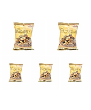 Saras Mini Bhakharwadi 200g (Pack of 5) | Crunchy and Flavorful Snack | Popular Indian Savouries | Treat for Every Occasions | Bite Sized Snack