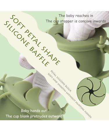 Qshare Silicone Baby Snack Cup - Non Spill Toddler Snack Catcher with Lid for Finger Food - Sage Green, BPA Free & Portable - Buy Online on SooperMarket.com