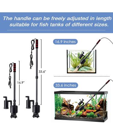 AQQA Electric Aquarium Gravel Cleaner 6-in-1 | 320GPH 20W Automatic Fish Tank Cleaning Tool | Suitable for Water Changes, Sand Washing, and Water Filtration - Buy Online on SooperMarket.com