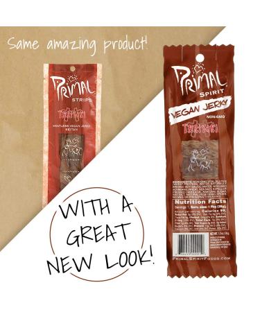 Primal Spirit Vegan Jerky - Classic Teriyaki Flavor, 10g Plant-Based Protein, Non-GMO, 24 Pack - Buy Online on SooperMarket.com