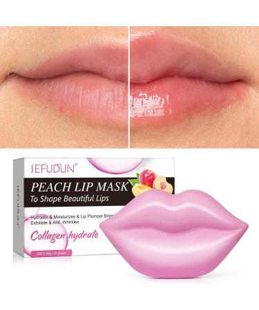 20Pcs Peach Lip Mask - Hydrating Anti-Wrinkle & Anti-Aging Lip Sleep Mask for Moisturizing Dry Lips - Buy Online on SooperMarket.com