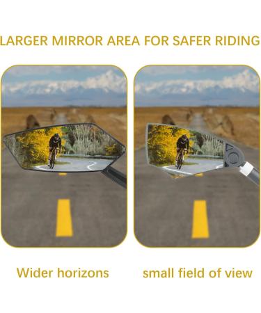 Xiaoxiaozhijia HD 360 Swiveling Foldable Handlebar Rear Mirror for E-Bikes | Left Side Bicycle Mirror for Scooters - Buy Online on SooperMarket.com