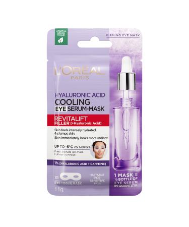 L'Oreal Paris Revitalift Filler Hyaluronic Acid and Caffeine Plumping and Brightening Eye Sheet Mask