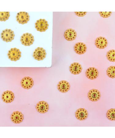 200 Pcs 11.5mm Antique Golden Flower Bead Caps - DIY Jewelry Making Supplies - Buy Online on SooperMarket.com
