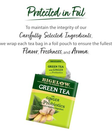 Bigelow Green Tea with Ginger Plus Probiotics 18 Tea Bags - Buy Online on SooperMarket.com