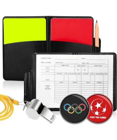 Shop EHIOG Referee Card Set - Metal Pipe with Red Yellow Cards & Point Book | Essential Referee Equipment for Football Games - Buy Online on SooperMarket.com