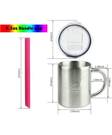 Housavvy 10 Oz Kids Stainless Steel Cups - Insulated, Spill Proof Toddler Cups with Straws, Lids, and Handles - BPA Free Sippy Cups for Toddlers - Silver-Duck Design - 4 Pack - Buy Online on SooperMarket.com