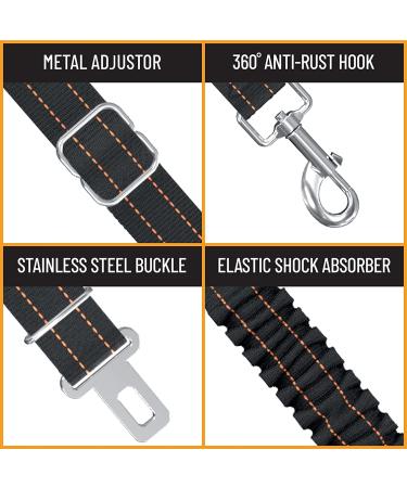 Active Pets Dog Seatbelt - Adjustable Safety Harness for Car - Durable Seat Belt for Large, Medium & Small Dogs - Orange (1 Pack) - Buy Online on SooperMarket.com